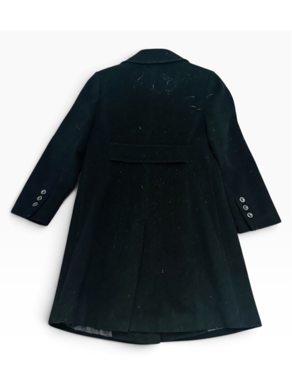 Preston & York Vintage Wool Cashmere Long Coat Black Womens Size 6P Petite - Picture 2 of 5